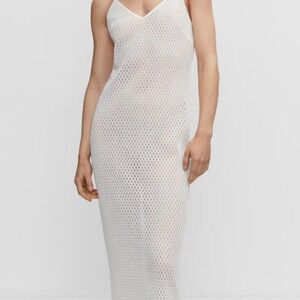 Mango Long Openwork Knitted Dress size XS NWT